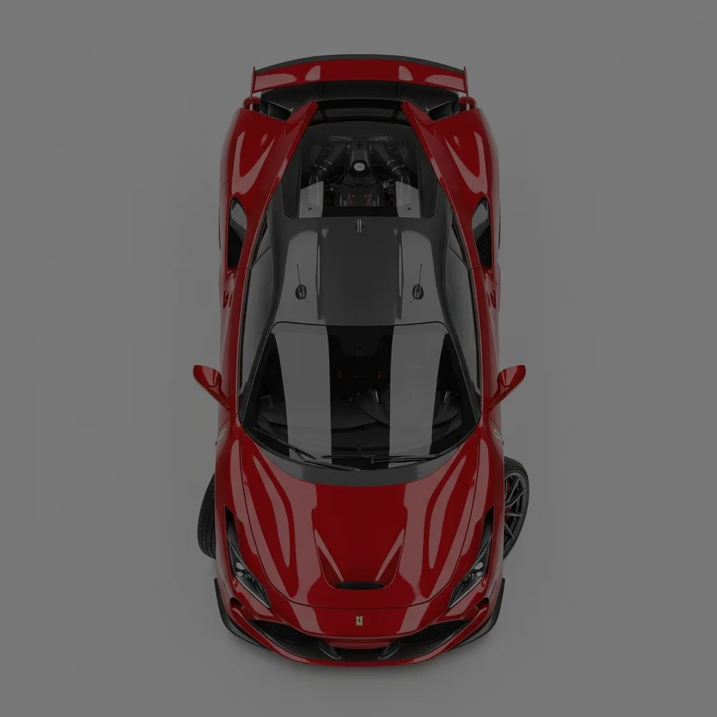 Czerwone auto sportowe z góry